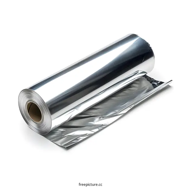 Aluminium foil roll isolated on white background