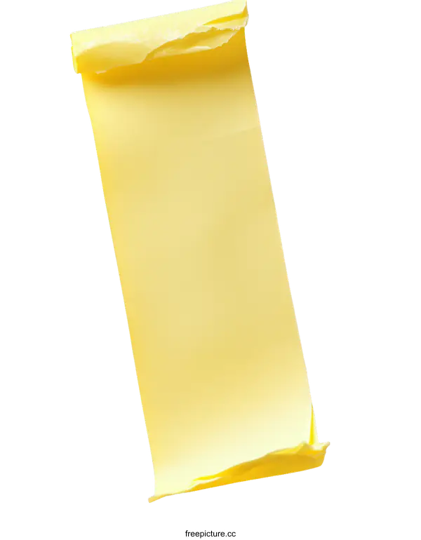 [Transparent Background PNG]Torn Yellow Sticky Note on White Background