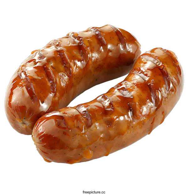 [Transparent Background PNG]Two Grilled Sausages with Honey Glaze
