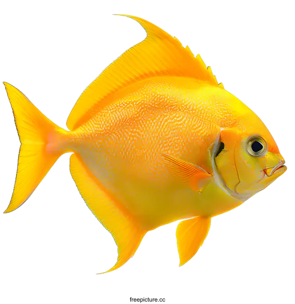 [Transparent Background PNG]Yellow Fish on White Background