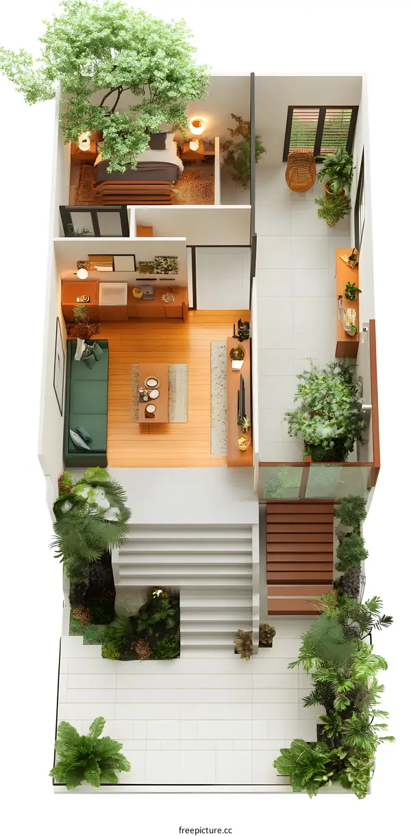 Modern Minimalist Home Design with a Rooftop Garden