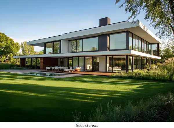 Modern House with Pool and Garden