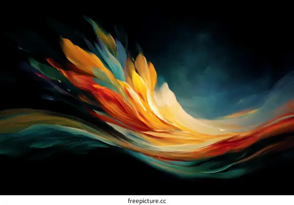 Abstract Colorful Flowing Paint Strokes