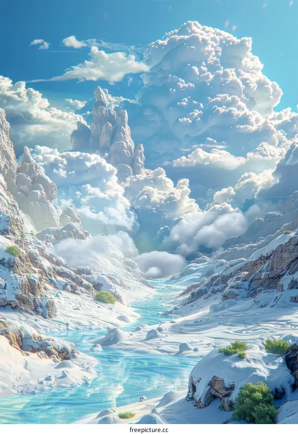 Floating Islands in a Misty Valley