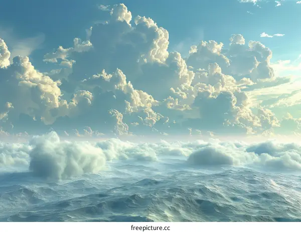 Sea of Clouds with a Blue Sky