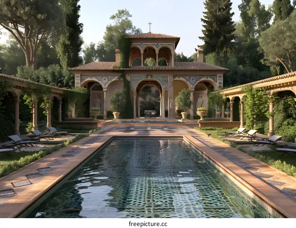 Italian Garden with Pool and Archways