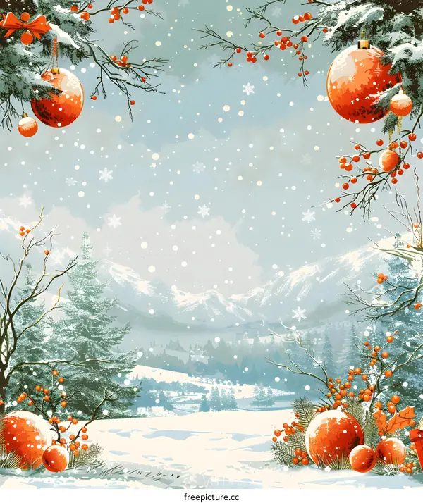 Christmas Snow Scene Illustration