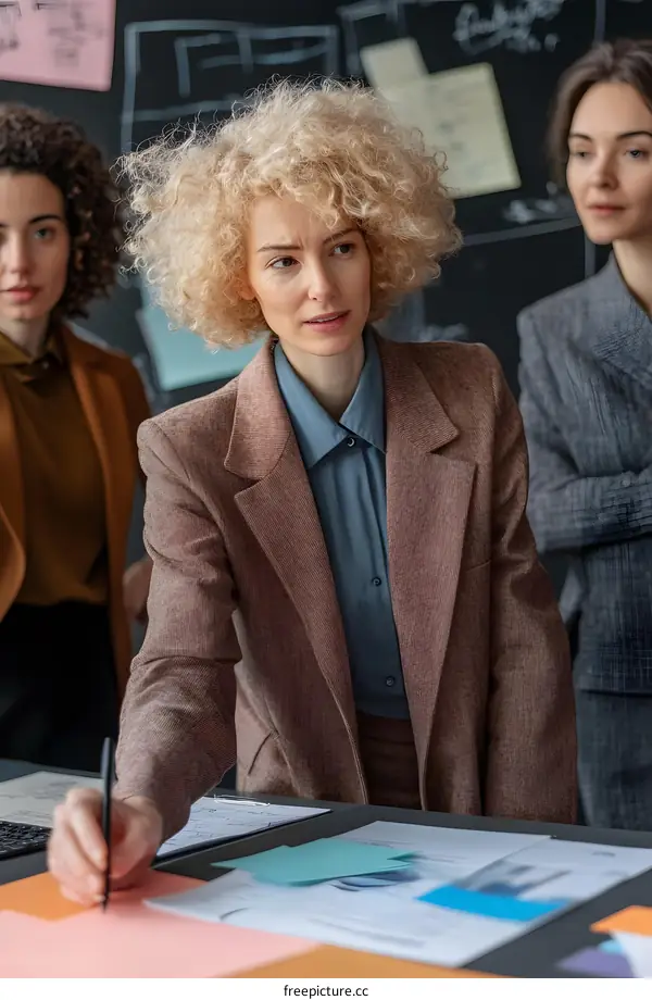 Businesswomen in Meeting Discussing and Analyzing Data