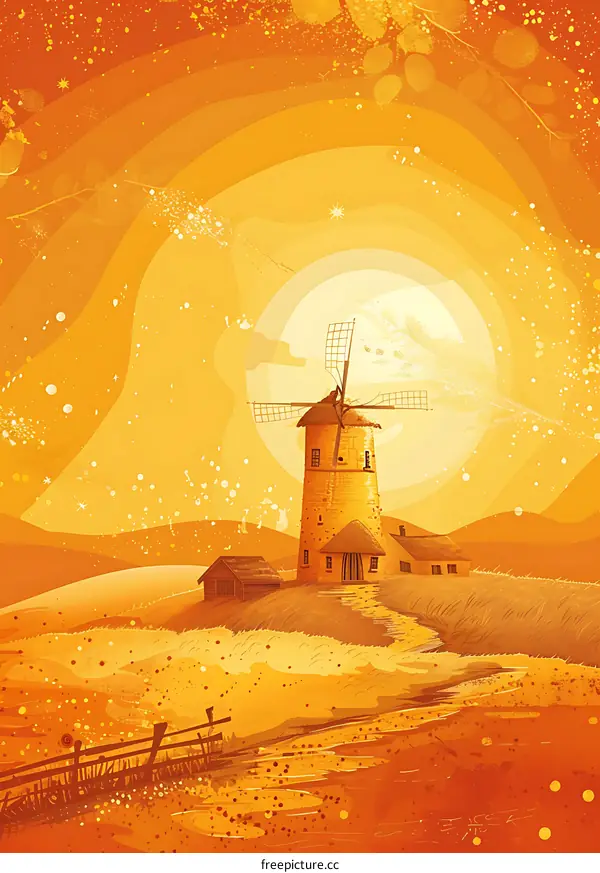 Windmill in the Golden Field