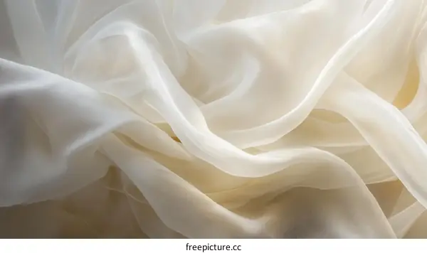Elegant Creamy White Sheer Fabric Texture