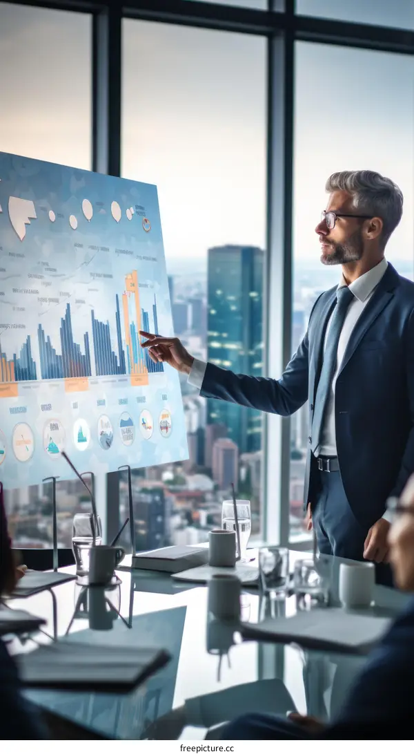Businessman giving presentation in a conference room