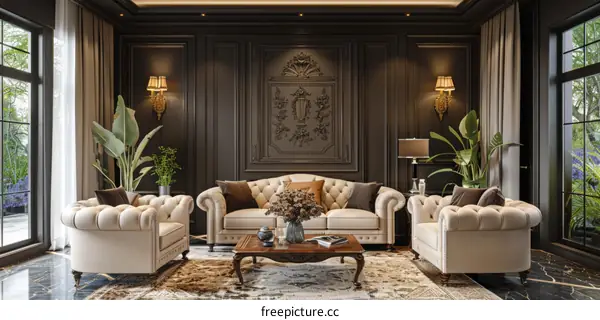 Elegant European Living Room Interior Design