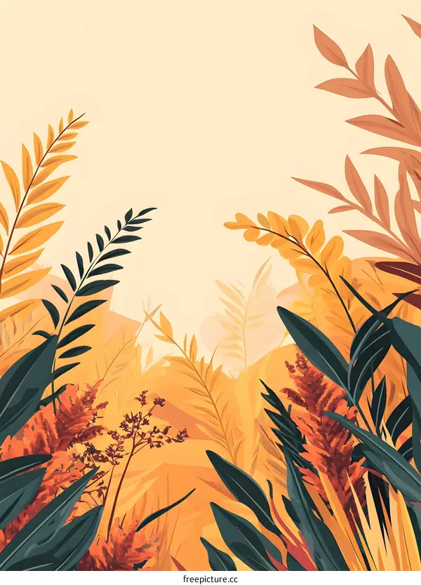 Abstract Tropical Leaves Background