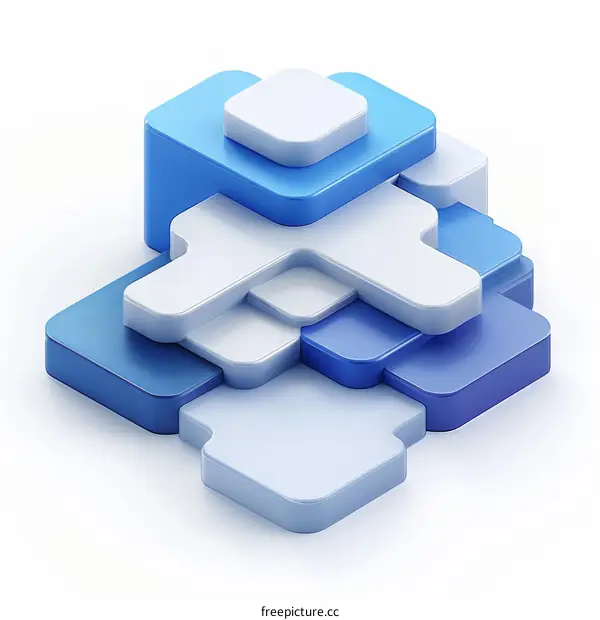 Abstract 3D Cube Geometric Shapes