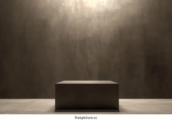 Empty Display Cube on a Concrete Background