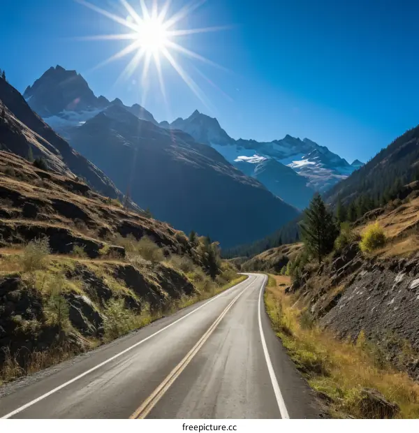 The road to the mountains