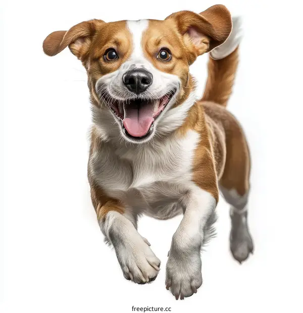 Happy Dog in Mid-Air