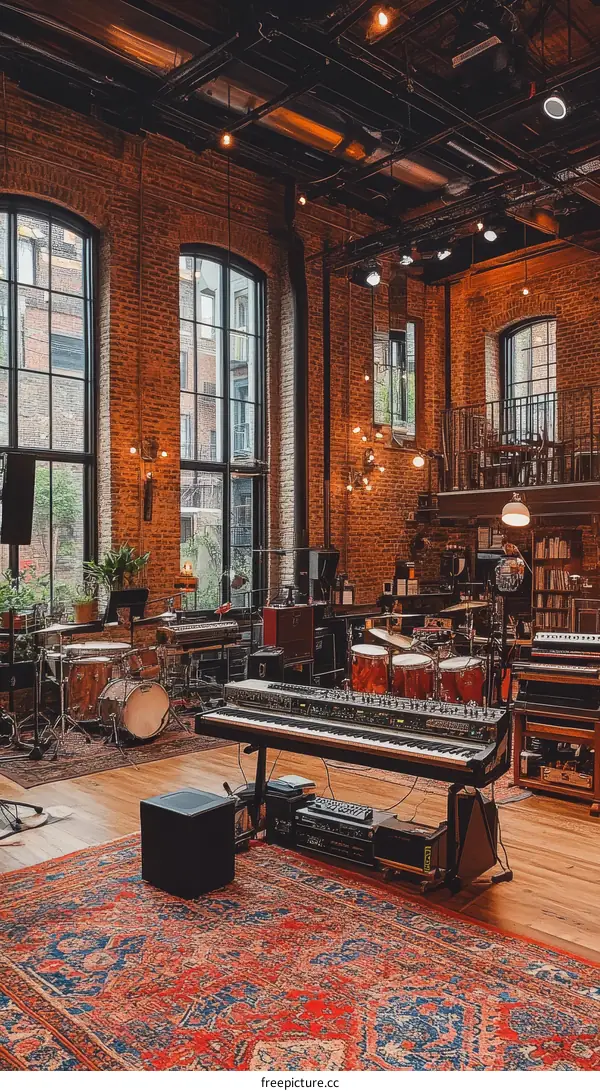 Industrial Style Music Studio Interior