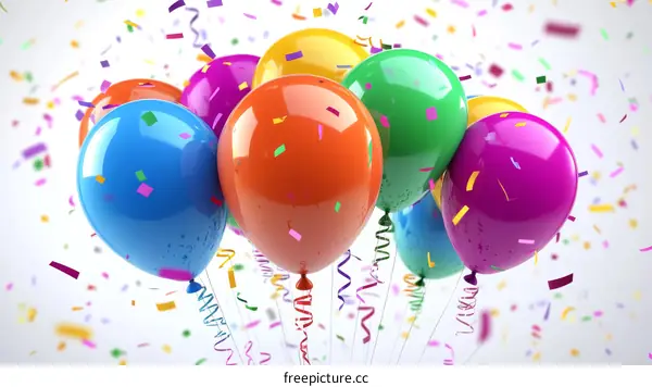 Colorful Balloons and Confetti Celebration