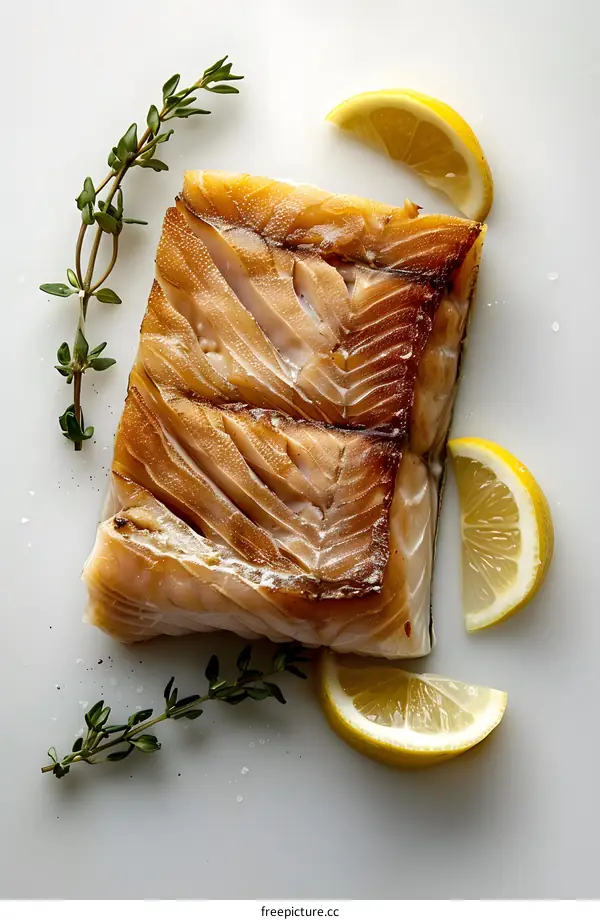 Grilled Fish Fillet with Lemon and Thyme