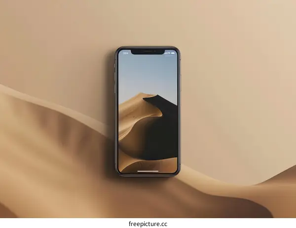 Smartphone with Sand Dune Background
