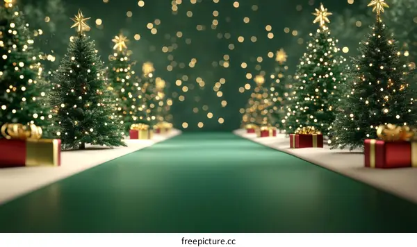 Christmas Trees Christmas Gifts Pathway
