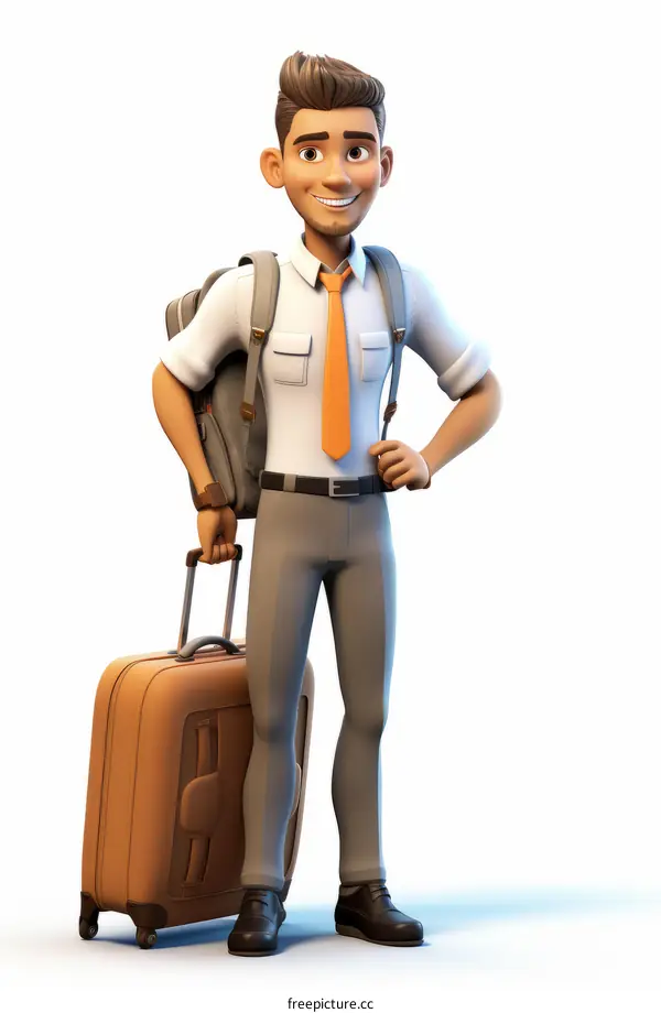 Businessman with luggage