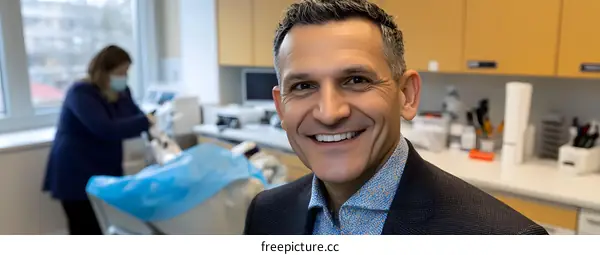 Smiling Doctor in a Medical Office