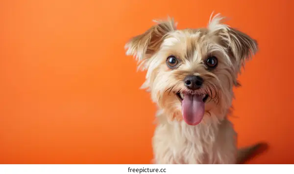 Small dog with long hair and big eyes