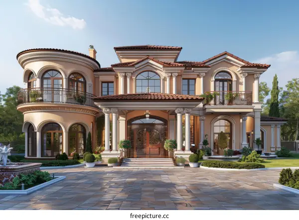 Luxury mediterranean style villa with pool