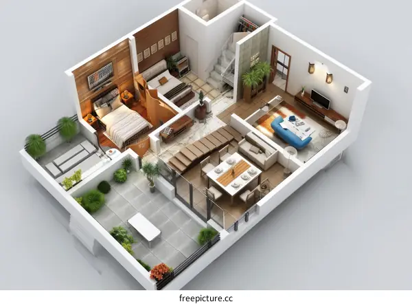 Modern House Floor Plan Design Illustration