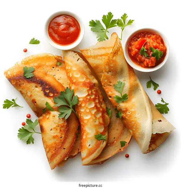 Savory Crepes with Dipping Sauces