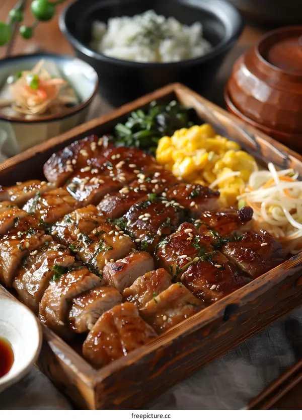 Grilled Pork Belly Bento Box