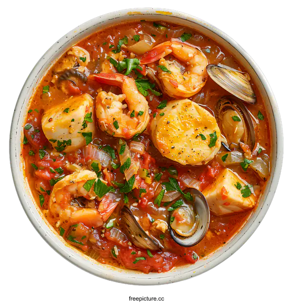 [Transparent Background PNG]A delicious bowl of seafood stew