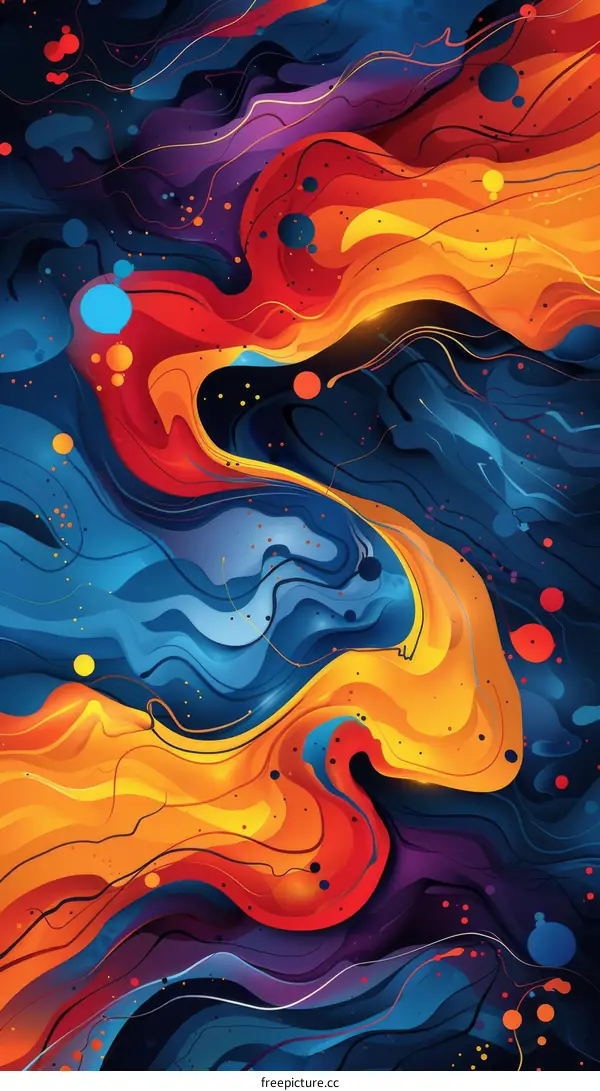 Abstract Liquid Flow in Vibrant Colors
