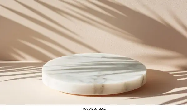 Elegant Marble Display Podium with Natural Light