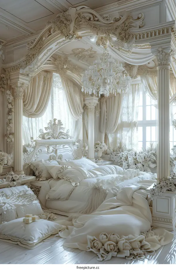 Luxury White Bedroom Interior Design