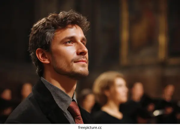 Man in Formal Wear at a Concert or Event