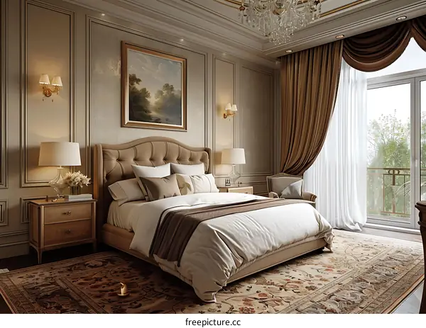 European-style luxury bedroom