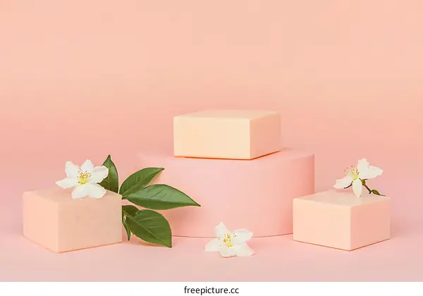 Pink Aesthetic Display with Flowers