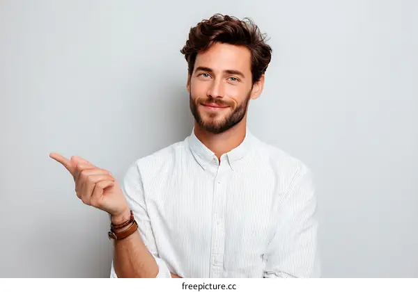 Confident Man Pointing to the Future