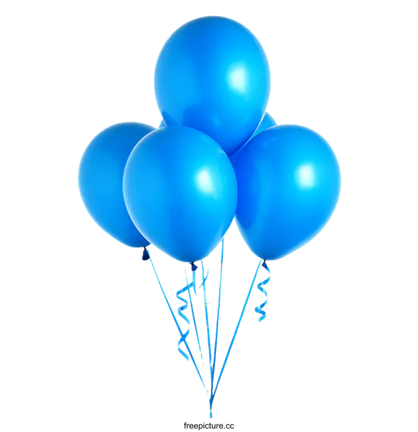 [Transparent Background PNG]A Bunch of Vivid Blue Balloons