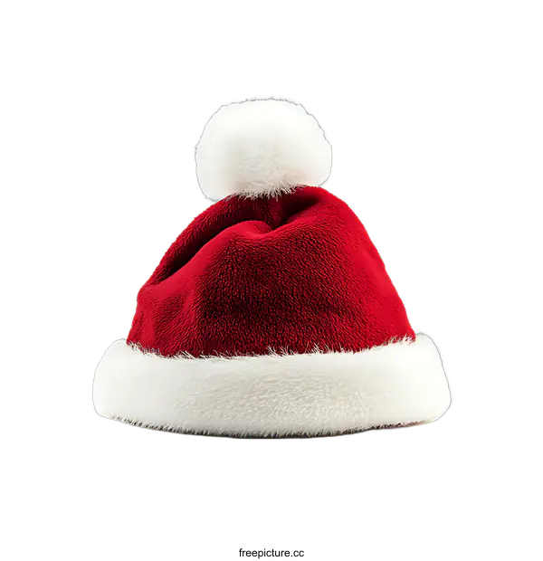 [Transparent Background PNG]Red Christmas Santa Hat Isolated on transparent background