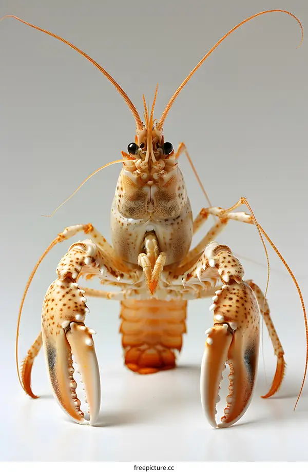 Langoustine on white background