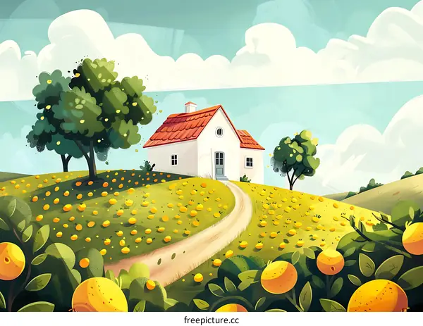 Charming Cottage in a Lush Orange Grove