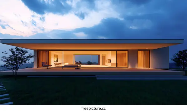 Modern Minimalist Home With Patio and Large Windows