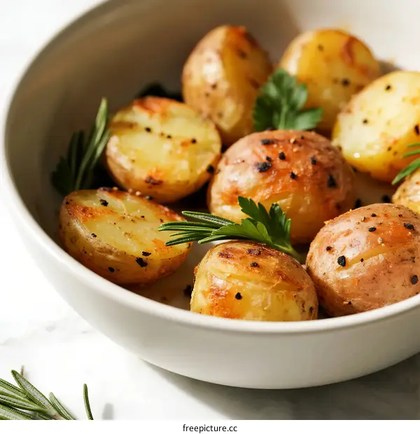 Roasted Baby Potatoes with Fresh Herbs and Spices