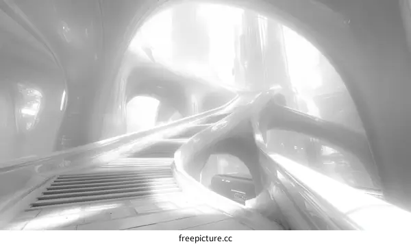 Abstract Futuristic Architectural Interior Design