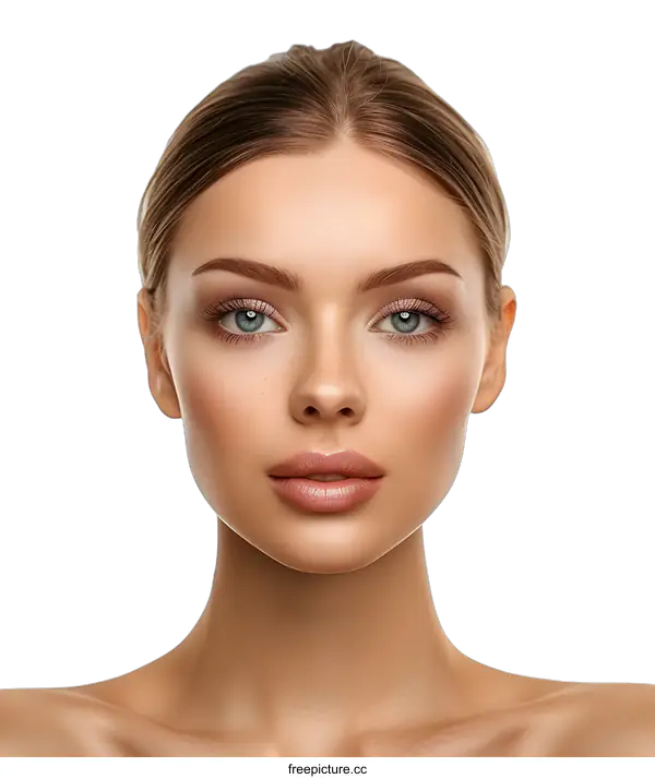 [Transparent Background PNG]Beautiful Woman With Natural Makeup