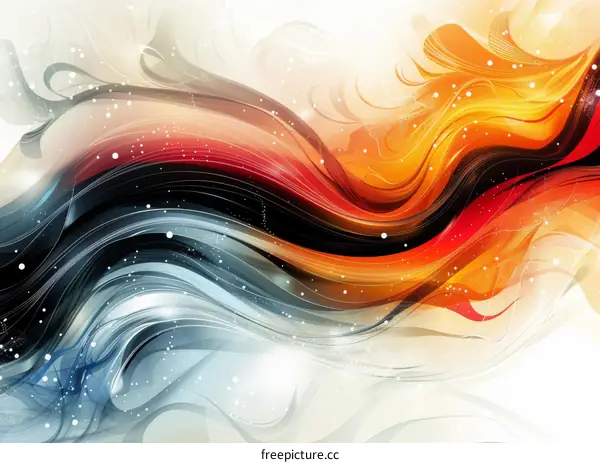 Abstract Red and Blue Wave Lines